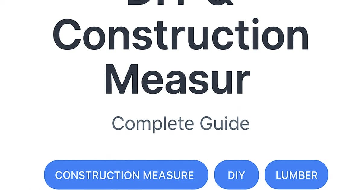 DIY & Construction Measurements: Complete Guide