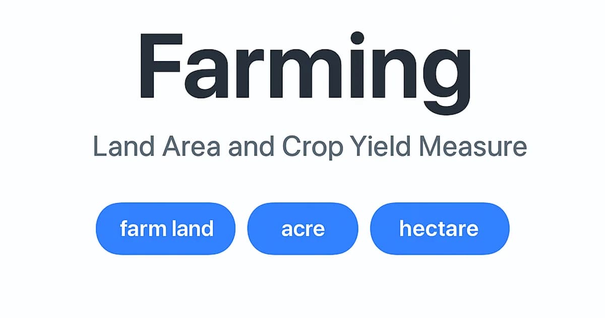 Farming: Land Area and Crop Yield Measurements Guide
