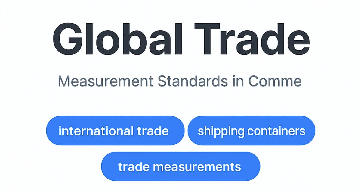 Global Trade: Measurement Standards in Commerce and Logistics