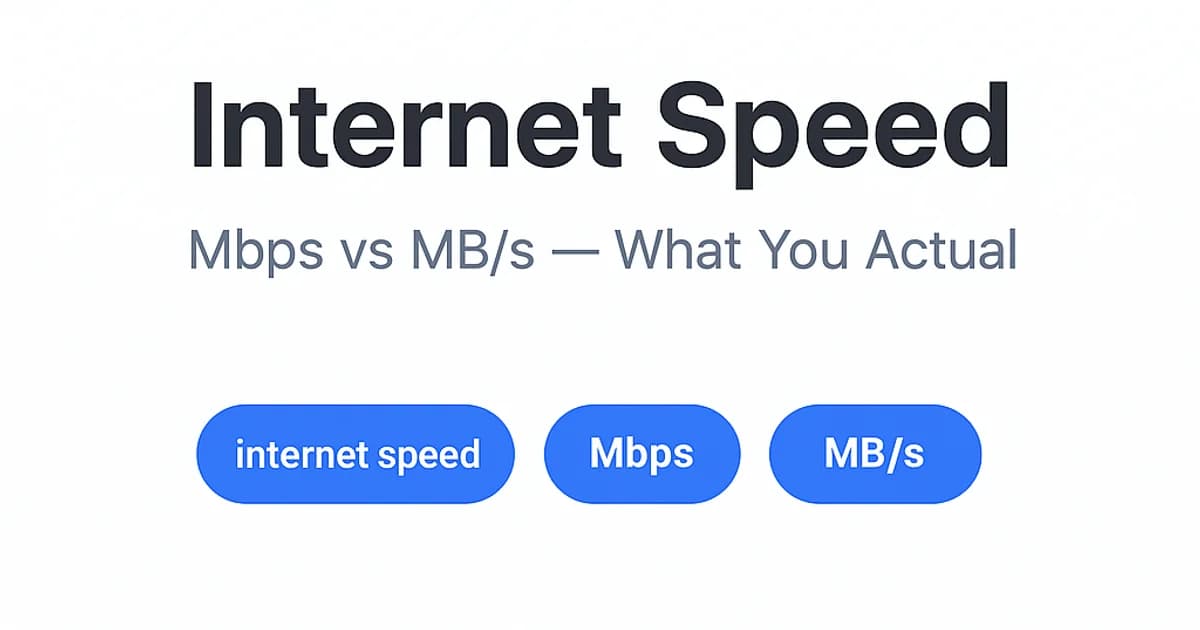Internet Speed: Mbps vs MB/s — What You Actually Get