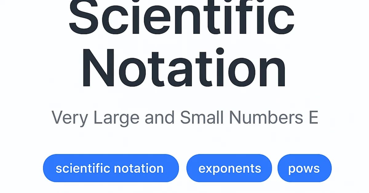 Scientific Notation: Very Large and Small Numbers Explained