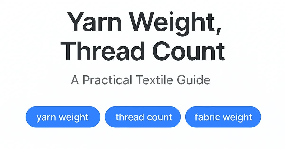 Yarn Weight, Thread Count, Denier, GSM: A Practical Textile Guide