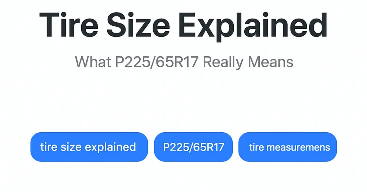Tire Size Explained: What P225/65R17 Really Means