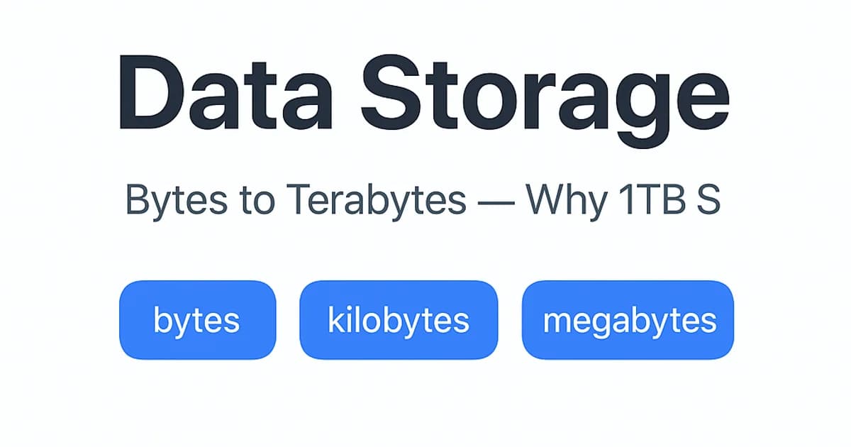 Data Storage: Bytes to Terabytes — Why 1TB Shows 931GB