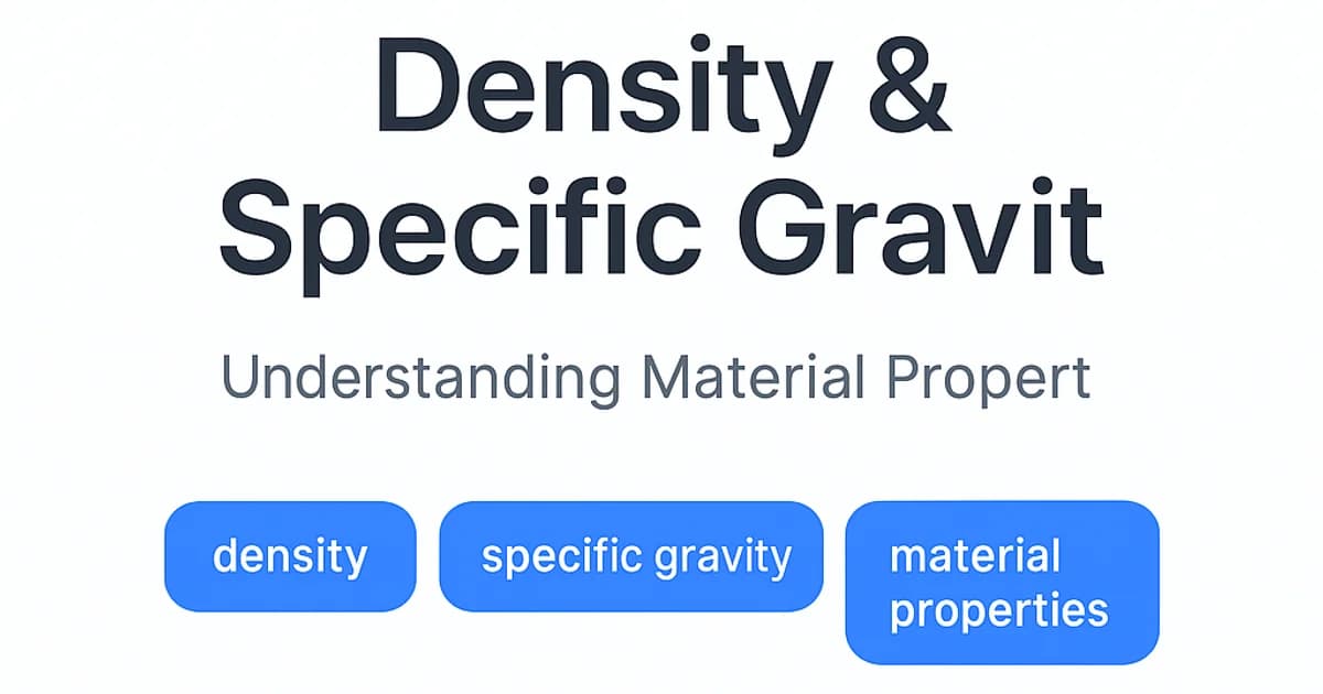 Density & Specific Gravity: Understanding Material Properties