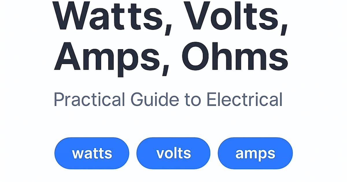 Watts, Volts, Amps, Ohms: Practical Guide to Electrical Units