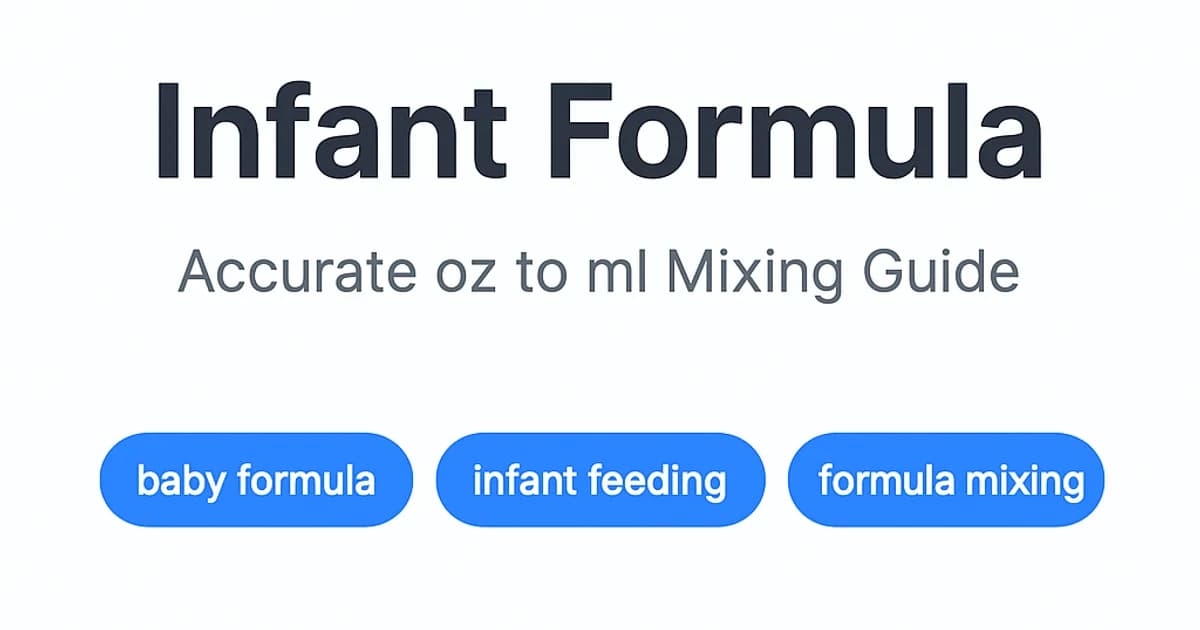 Infant Formula: Accurate oz to ml Mixing Guide for Parents