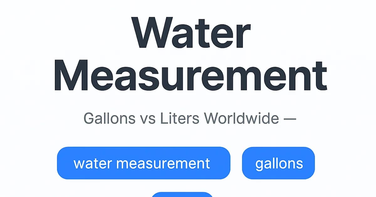 Water Measurement: Gallons vs Liters Worldwide — Clear Guide